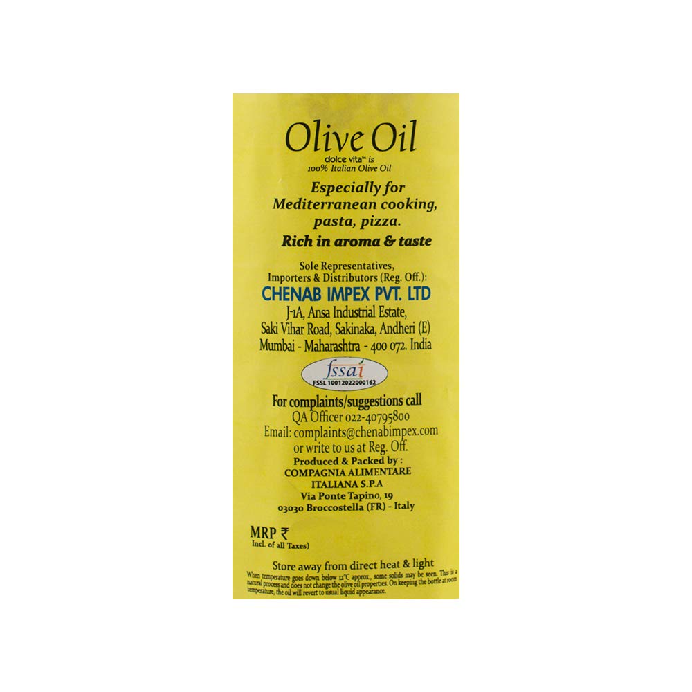 Dolce Vita Pure Olive Oil 5L - 100% Italian Genuine Olive Oil