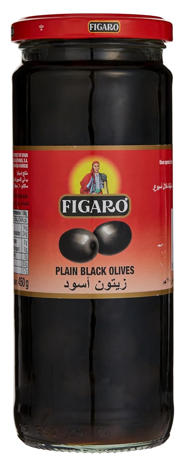Figaro Plain Olives Black 450g