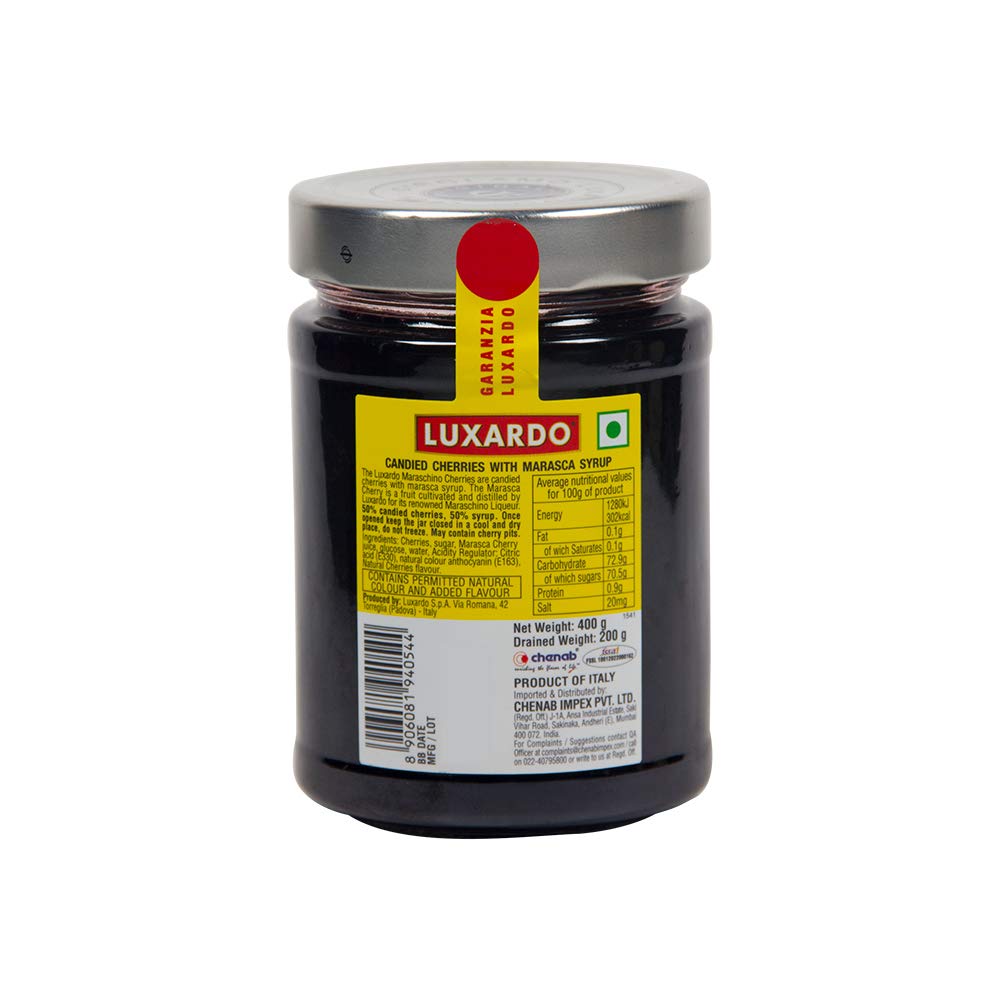 Luxardo Cerezas al Maraschino Originales con Sirope de Marasca 400g