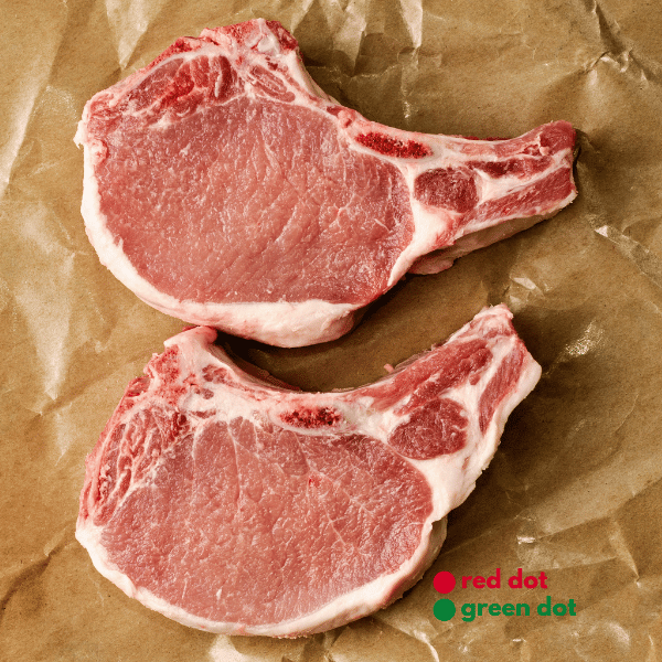 Raw Pork Chops With Bone Local 1kg Per Pack - reddotgreendot