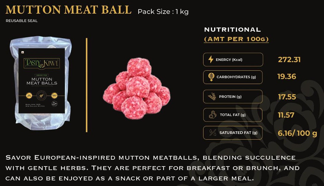 Pure South Tasty Kiwi NZ Mutton Meat Balls 1.0kg - BOGO