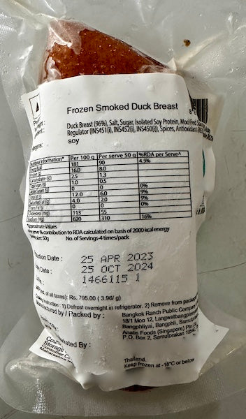 Rolled Smoked Duck Breast Frozen - reddotgreendot