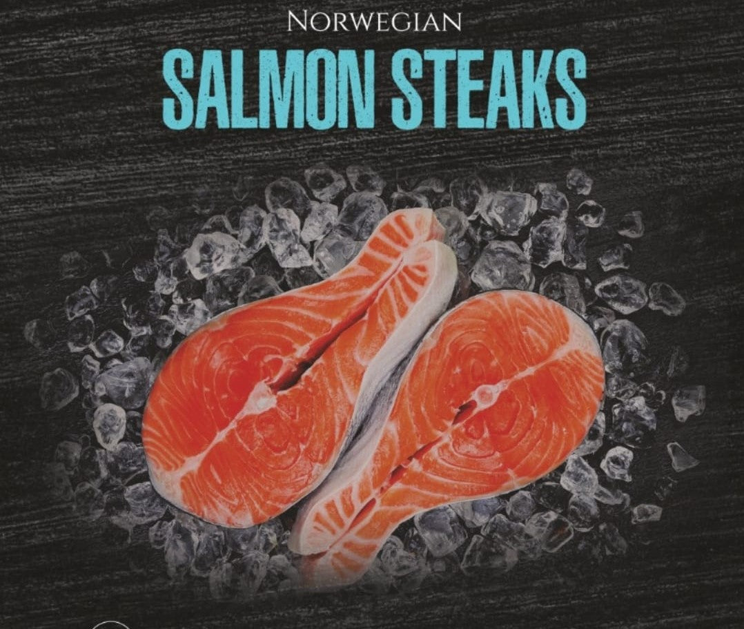 Frozen Salmon Steak Raw Portions Norwegian 250g