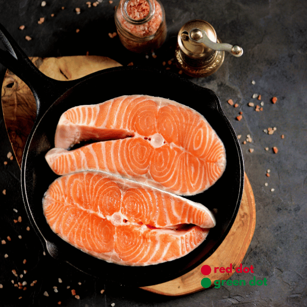 Frozen Salmon Steak Raw Portions Norwegian 250g