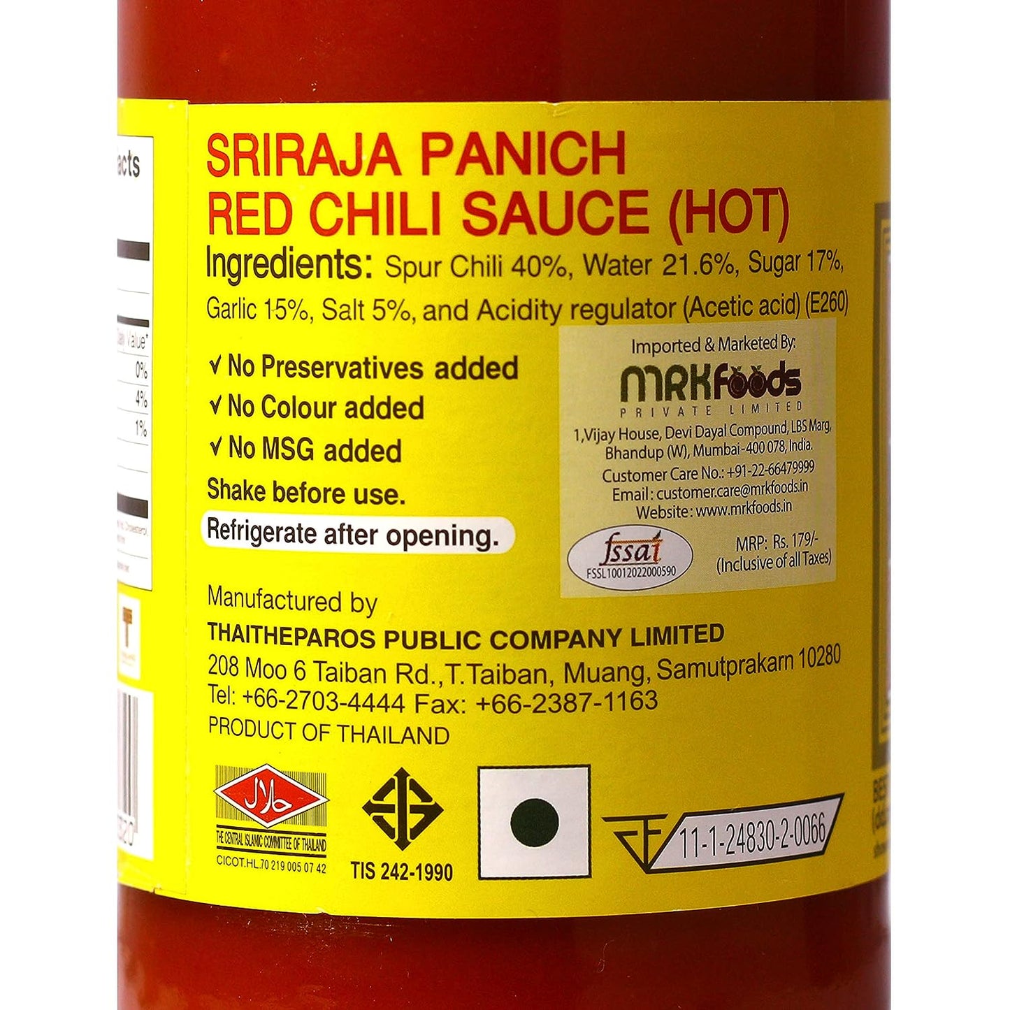 Sriraja Panich Hot Chilli Sauce 570g
