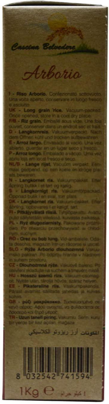 Cascina Belvedere Risotto Rice Arborio 1kg - reddotgreendot