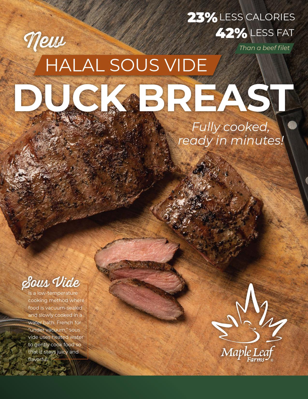 Pechuga de pato deshuesada Halal Sous Vide lista para comer 312 g EE. UU.