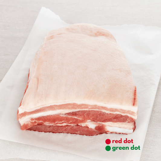 Raw Pork Belly With Skin Local 4-5kg Whole - reddotgreendot