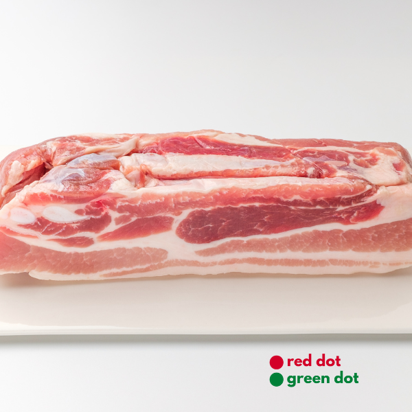 Raw Pork Belly Without Skin Local 4-5kg Whole - reddotgreendot