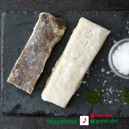 Cod Dried Salted Pieces Skin on-Bone In 200g/pc approx 1kg pack