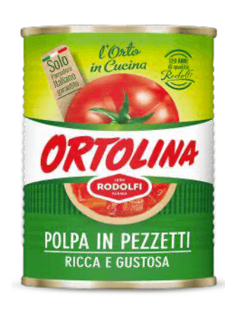 Rodolfi Ortolina Polpa in Pezzetti Crushed Tomato 400g - reddotgreendot